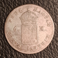 1848-1849. Szabadságharc 6 krajcár,  Magyar Királyi Váltópénz  (815)