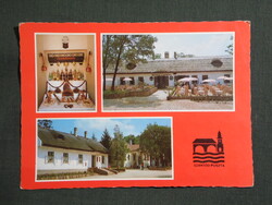Képeslap,Szántód puszta,mozaik,Ménes csárda,étterem látkép részlet, 1982-