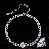 Moissanite 1 karátos Gyémánt Köves Karkötő 18K Aranyozott 925 Sterling/Tiszta Ezüst ÉkszerdobozbanÚj