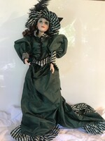 MŰVÉSZBABA - PORCELÁN - 53 x 14 cm - NÉMET - VIKTORIÁNUS - GYŰJTEMÉNYBÓL