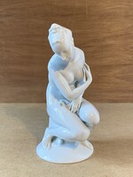 HERENDI PORCELÁN, JELZETT NŐI AKT SZOBOR 22.5 CM