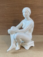 PÁTZAY PÁL (1896-1979) NŐI AKT PORCELÁN SZOBOR 27 CM