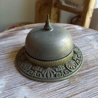 Masszív antik bronz szállodai csengő (12,5x7,5 cm)