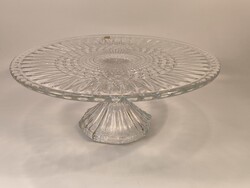 Vintage, Oberglass Austria 60-as évek talpas üveg tortatál,tortatartó