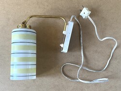 CSÍKOS ÜVEG BÚRÁS, RETRO FALI LÁMPA, FALIKAR 25 CM