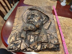 Retro mutatós nagyméretű fali domború kép gipszből hibátlan