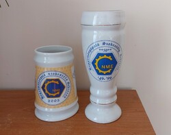(K) 2 db NME porcelán söröskorsó egyben