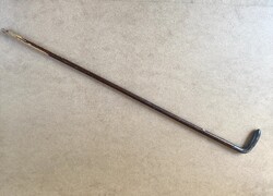 L & S LONDON STYLE ANTIK ZSOKÉ, LOVAS PÁLCA JELZETT EZÜST, ÉS FA 61 CM