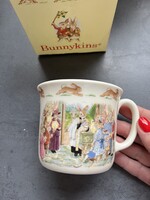 Vintage Royal Doulton BUNNYKINS angol finom porcelán keresztelő bögre 1988