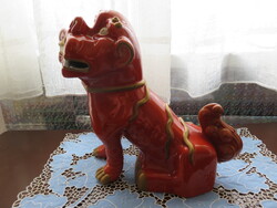 HERENDI,corall színű kinai Foo kutya, 25 cm
