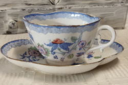 Ritkàbb Sarreguemines porcelán virágos csésze diszkrét aranyozàssal