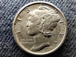 USA Mercury Dime .900 Ezüst 1 Dime 1918