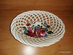Városlődi áttört fonatos kézzel festett ovális tál - 16*22 cm (6p)