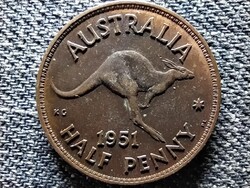 Ausztrália VI. György (1936-1952) 1/2 Penny 1951 •