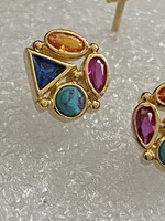 Eredeti, jelzett  ezüst Thomas Sabo színes köves fülbevaló