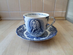 Angol Palissy porcelán Twining bögre alátéttel