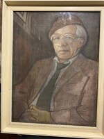 WALLNER JENŐ “ÓRÉ SÁNDOR “ PORTRÉJA KARTON PASZTELL!   77X61 cm!!