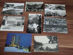 9 db lap egyben, Magas Tátra, köztük használt, postatiszta, 1922-1957 év közöttiek