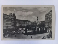 Régi képeslap - Ukrajna - Lviv - utcakép busszal