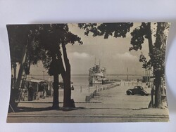 Régi képeslap - Badacsony - Hajóállomás 1958