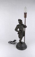 1U866 Antik ón katona szobor testű asztali lámpa 48 cm