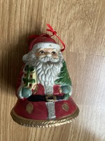 Gyönyörű karácsonyfa dísz porcelán Mikulás  csengő