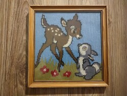 Bambi gobelin kép üveges keretben