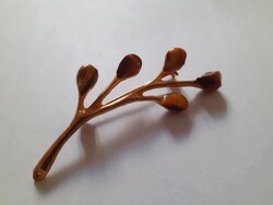 Arany színű, vintage bross tigriszem díszítéssel