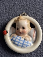 Gyönyörű Hummel ritka régi kisfiú katicával.