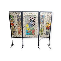 Vaszil Gabriella ólomüveg paraván, szecessziós stílusban - 52515