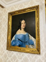 Biedermeier hölgy portré exkluzív keretben
