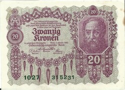 20 korona 1922 Ausztria 5. hajtatlan