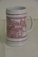 Hollóházi porcelán korsó A235
