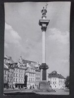 Régi képeslap Lengyelország - Varsó - barokk szobor  1960-as évek