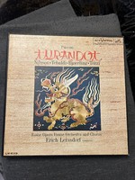 Puccini  Turandot c. operája dupla bakeliten,  angol nyelvü ismertető könyvvel, saját dobozában,