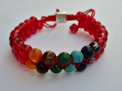 Szép széles csakra karkötő életfa dísszel