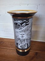 Szász Endre Hollóházi porcelán váza 26 cm