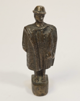 Régi tömör bronz figura/szobor - férfi cifraszűrben