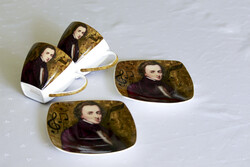 Queen Isabell limitált kollekció, Frédéric Chopin 2 db teás / kapucsínós csésze alátéttel.