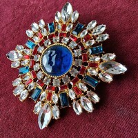 Oversized snowflake rhinestone pendant brooch, dual-use design