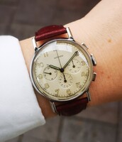 Movado vintage chronograph gyűjtői különlegesség - Szervizelve, Tiktakwatch garanciával