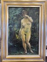 Maticska Jenő akt zöld erdőben