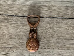 Rare Copper FRADI Bottle Opener, with Cleats and Soccer Ball Pattern