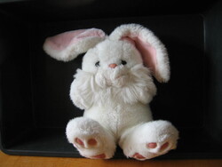 Plüss húsvéti fehér ülő nyuszi