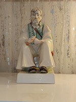 Zsolnay Szalonnázó Paraszt Porcelán HIBÁTLAN