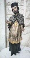 Biedermeier Nepomuki Szent János szobor fàból Hidak,