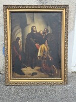 Hatalmas antik történelmi festmény Hunyadi