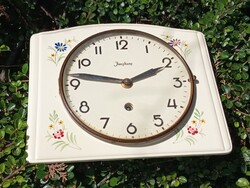 JUNGHANS VIRÁGOS PORCELÁN FALI ÓRA! KULCS NÉLKÜL!