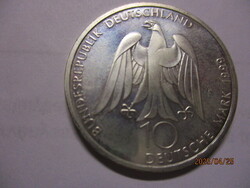 Német, Ezüst 10 márka 1999 F,Goethe, Ag:925  UNC Gyűjtői