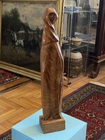 W B 1977 JELZÉSŰ, FARAGOTT ASSZONY, KENDŐS NŐ, NAGYMÉRETŰ SZOBOR 68 CM